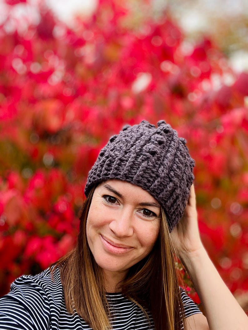 Crochet Irish Sweater Hat Pattern, Women's Cable Beanie (PDF Pattern) image 8