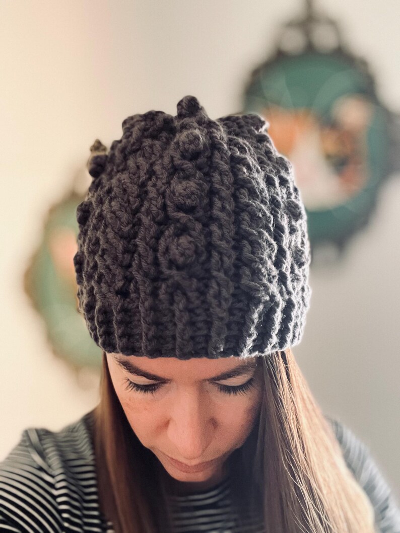 Crochet Irish Sweater Hat Pattern, Women's Cable Beanie (PDF Pattern) image 5