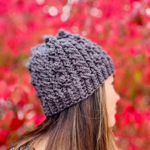 Crochet Irish Sweater Hat Pattern, Women's Cable Beanie (PDF Pattern) image 7