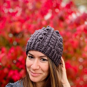 Crochet Irish Sweater Hat Pattern, Women's Cable Beanie (PDF Pattern) image 6