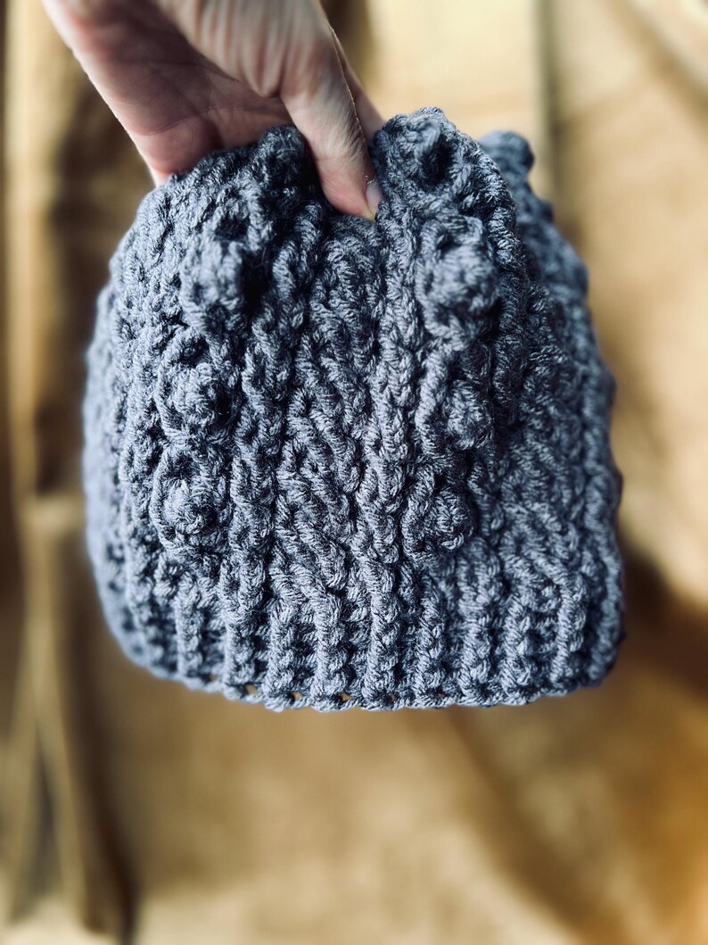 Crochet Irish Sweater Hat Pattern, Women's Cable Beanie (PDF Pattern) image 4