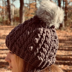 Crochet Irish Sweater Hat Pattern, Women's Cable Beanie (PDF Pattern) image 12