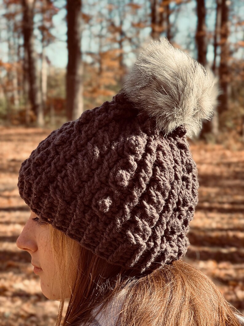 Crochet Irish Sweater Hat Pattern, Women's Cable Beanie (PDF Pattern) image 12