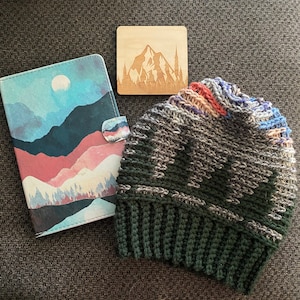 Bozeman Bre Beanie Crochet Pattern- Crochet Pattern Only, PDF, Mountains, forest, trees, crochet mountain hat