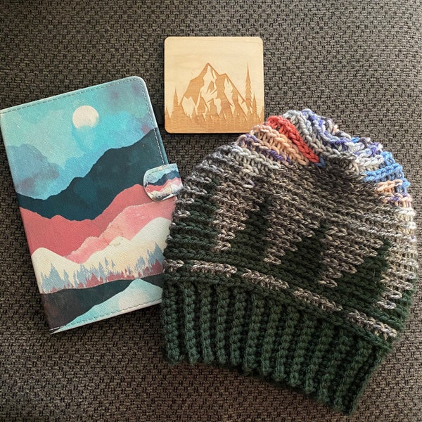 Bozeman Bre Beanie Crochet Pattern- Crochet Pattern Only, PDF, Mountains, forest, trees, crochet mountain hat