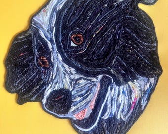 CUSTOM Pet Portrait Memorial Piece, yarn painting