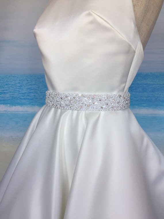 beaded sashes for dresses Designer Flower Branch Beaded Bridal Sash Champagne
