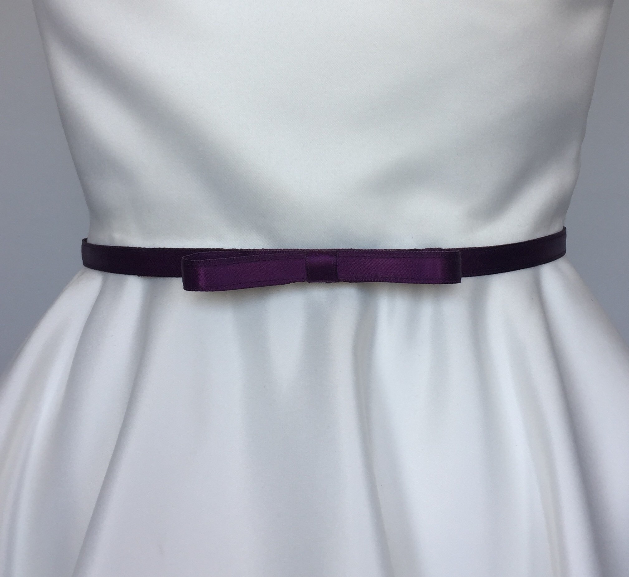 Plum Satin Ribbon Sash,1 1/2