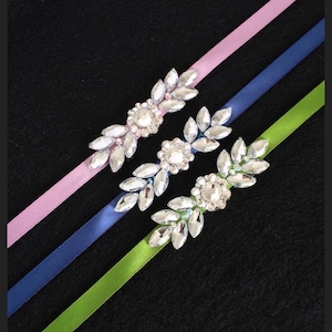 Rhinestone Sash,Thin Rhinestone Sash,Bridesmaid Sash,Special Occasion Crystal Sash,Bridal Party Accessory,Crystal Prom Sash.