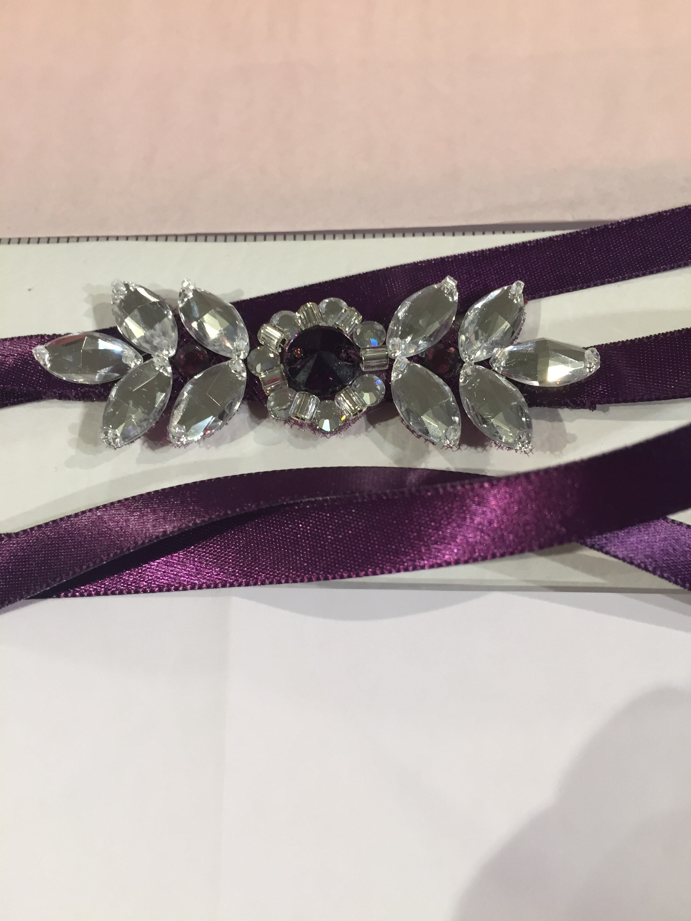 Plum Satin Ribbon Sash,1 1/2