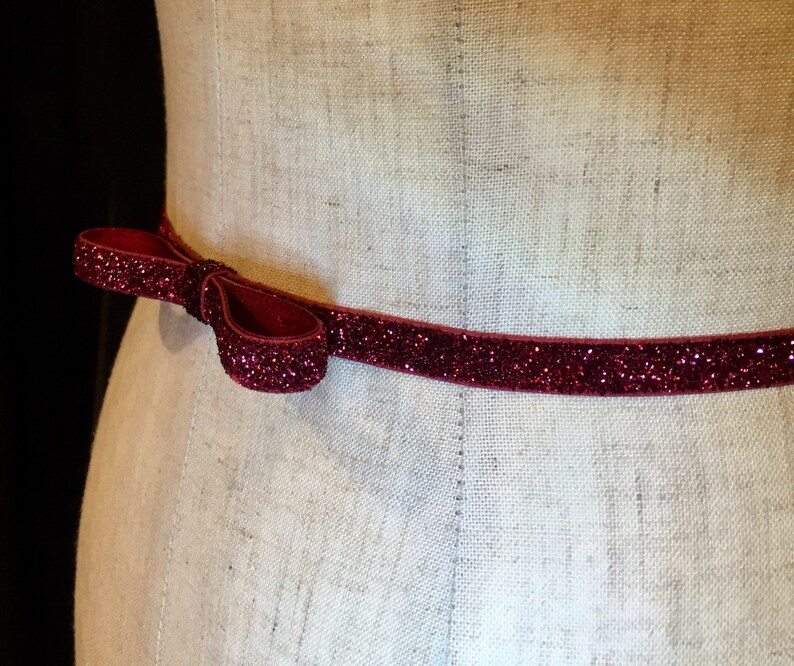 Holiday Bow BeltWine Bridesmaid Stretch Belt Skinny Bow Belt Etsy