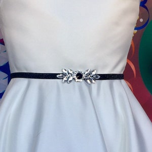 Rhinestone Belt,Black Stretch Glitter Belt for Wedding or Party, Bridesmaid Gift, Bridal Party Gift,BLACK