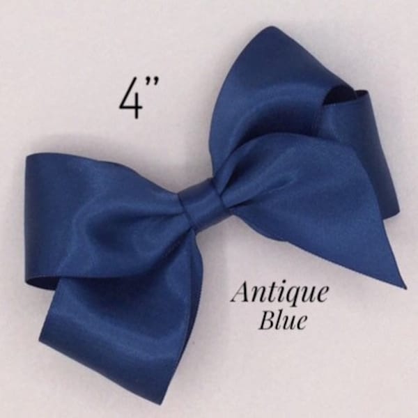 Satin Boutique Hairbow, 4” Bow, 55 Colors, Flower Girl or Special Occasion Hair Accessory, Wedding Hair,Recital,Pageant,First Communion Bow.