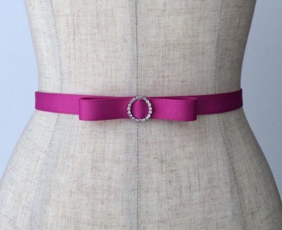 Pink Bow Belt, Wedding Waist Belt, Azalea Grosgrain  display picture 1