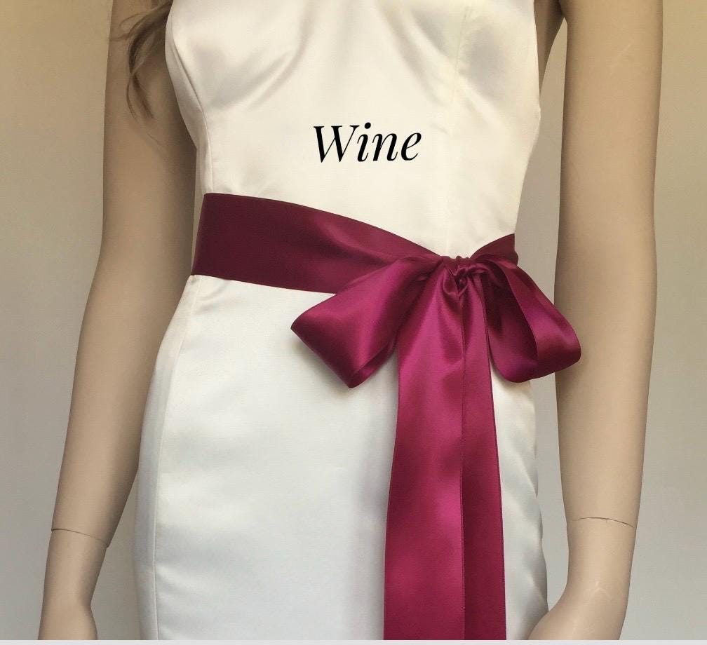 Burgundy Dress Sash - Etsy
