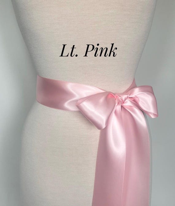satin ribbon sash for dress Champagne Double Faced Satin Ribbon Sash