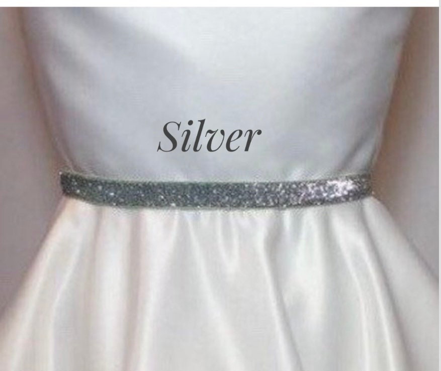 Silver glitter belt for dress deals