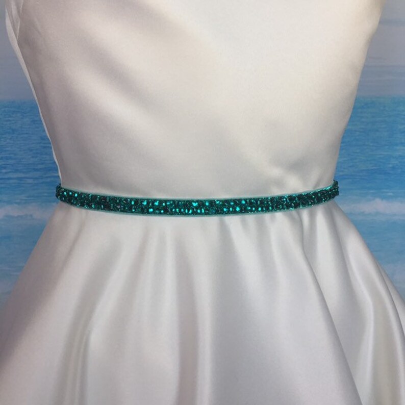 Rhinestone Beltgreen Sparkle Stretch Beltbelt With Etsy