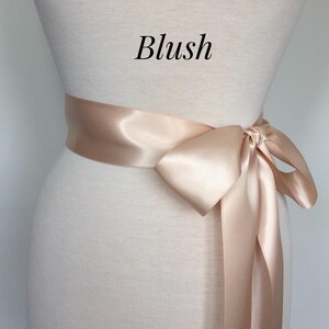 Blush Satin Ribbon Sash,1 1/2&quot; and 2 1/4” Wide Bridal Sash Belt,Custom Colors,Wedding Sash Belt,,Bridesmaid Sash,Flower Girl. BLUSH