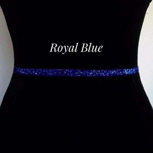 Royal Blue Bridal Belt,3/8”Beach Wedding Sash Belt,Blue Stretch Belt,Bridesmaid Sash Belt,Flower Girl Sash,House Party,MOB Belt,Maternity