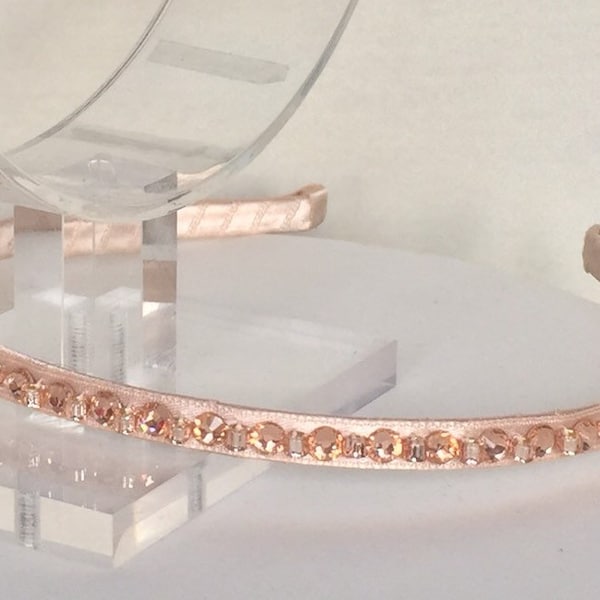 Rhinestone Headband,Rose Gold  Headband,After Five Hair Accessory,Skinny Crystal Headband,Prom Headband, Bridesmaid Hair