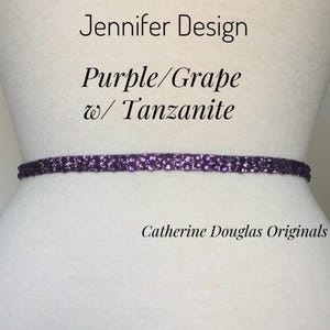 Purple Rhinestone Belt,3/8” Purple Rhinestone Stretch Glitter Belt,Special Occasion, Bride,Bridesmaid,MOB belt,Custom Made,Gala.