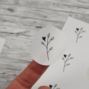 Aufkleber - florales Motiv - Papier - rund - 40mm - ohne Text - Etiketten - Geschenkverpackung - Sticker - Blumen - Verkäufer Dankesticker