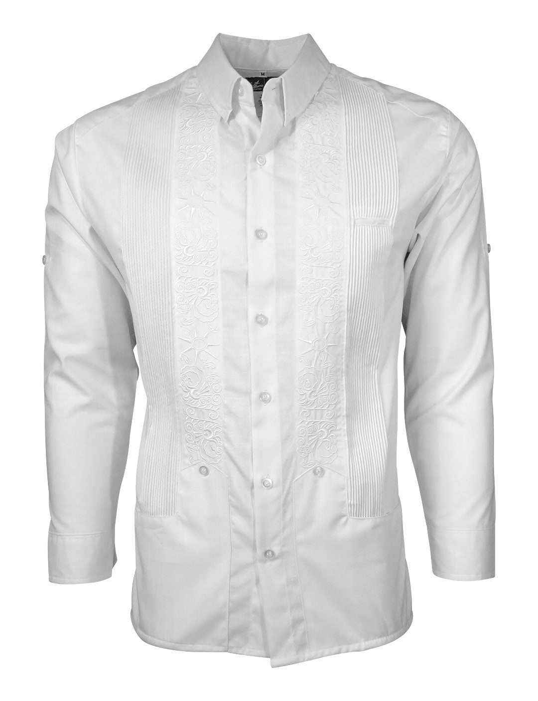 Y.a.bera Clothing Mens Guayabera Shirt White Skies & White Stars ...