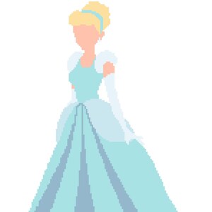 Cendrillon Téléchargement instantané PDF Modèle de point de croix