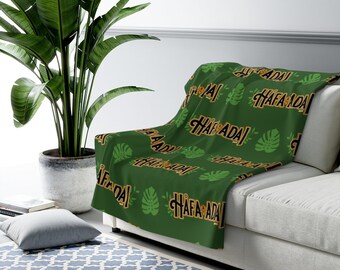 Hafa Adai Guam and CNMI Leaves Sherpa Fleece Blanket