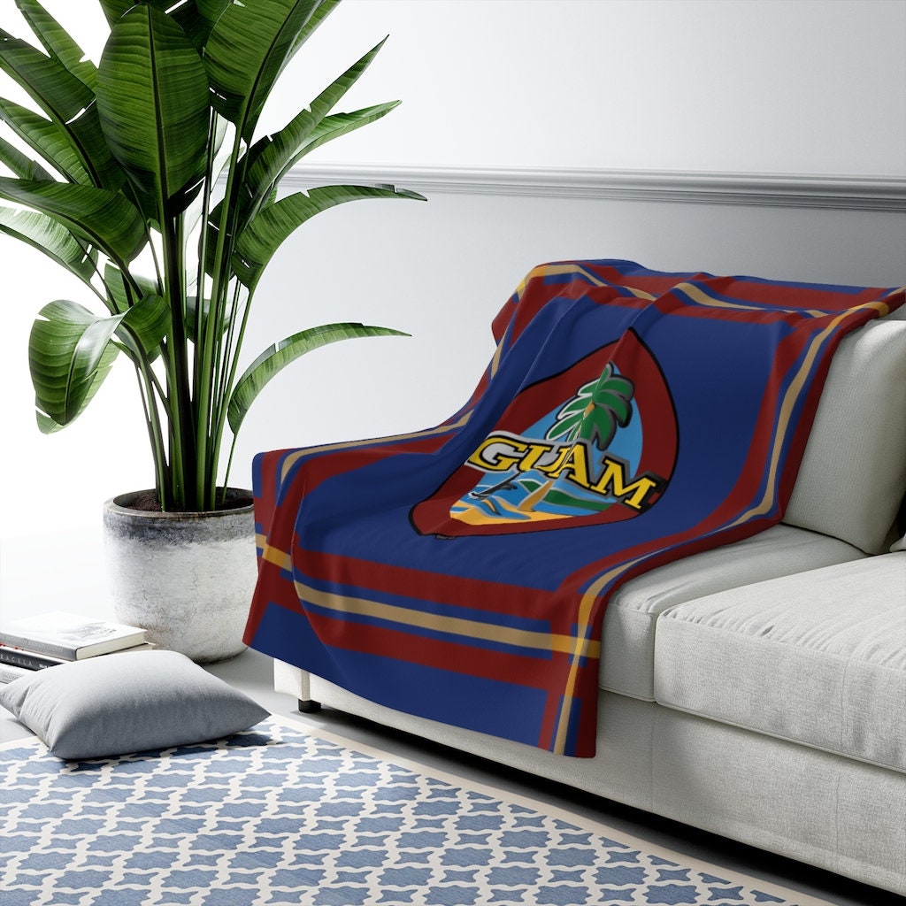 guam rug blanket Guam Seal Hibiscus Paradise Woven Blanket