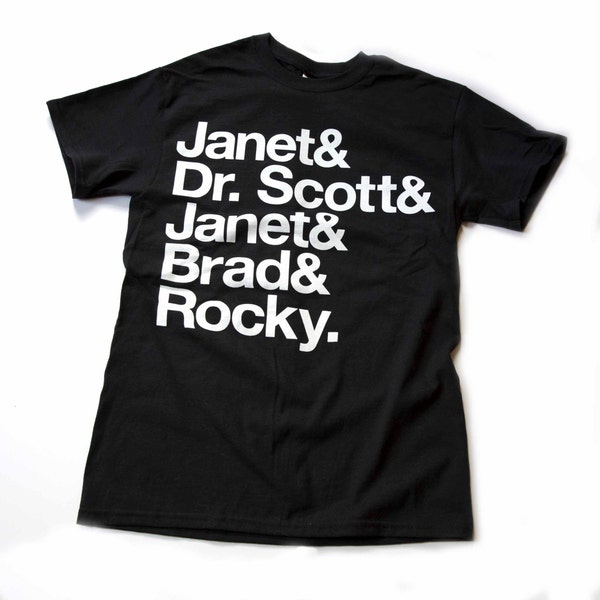 SALE Janet! Dr. Scott! Janet! Brad! Rocky! T-Shirt - LAST ONE Horror Gift Idea - Rocky Horror Picture Show Shirt - Killin Me Softly - KMSxCo