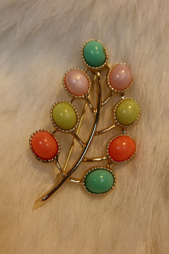 Vintage Sarah Coventry Jelly Bean Cabochon Tree F… - image 2
