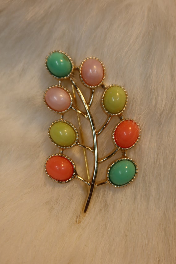 Vintage Sarah Coventry Jelly Bean Cabochon Tree F… - image 4