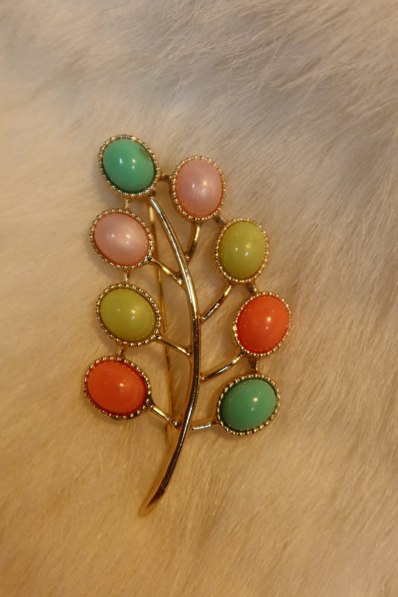 Vintage Sarah Coventry Jelly Bean Cabochon Tree F… - image 3