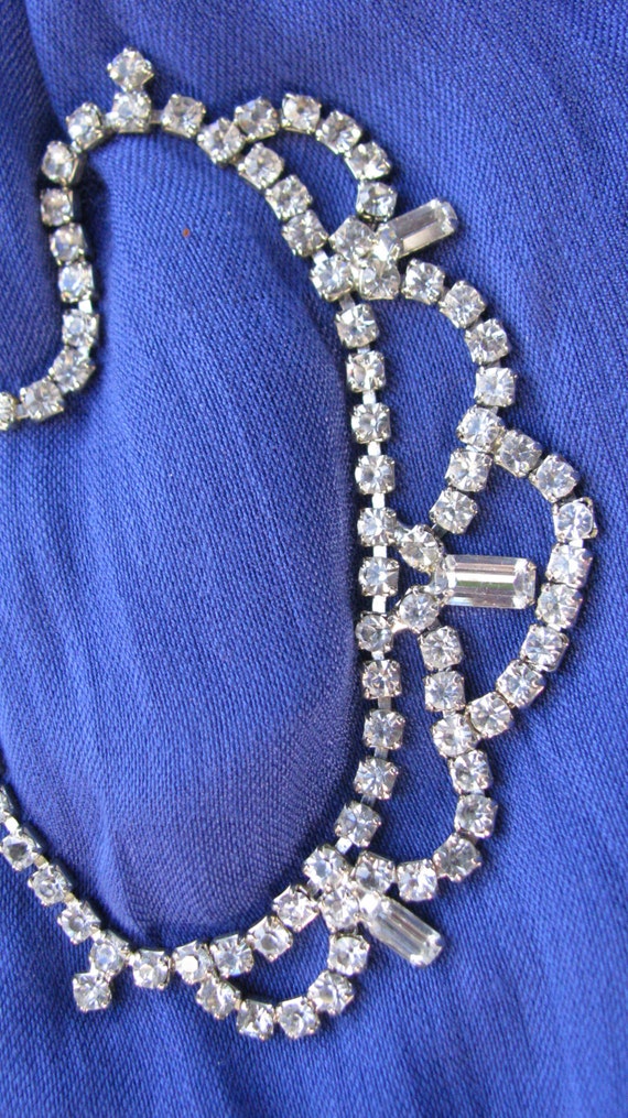 Early VTG Rhinestone Necklace 1950s Bling Excelle… - image 2