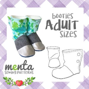 Adulto Menta Botines Zapatillas Botas PDF Patrón de costura y Tutorial 5.5-12 US Mujeres 7 tamaños