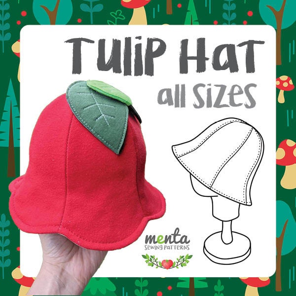 Menta Tulip Hat Sommer Winter Hut einfach ebook Tutorial PDF Schnittmuster alle Größen Bär Häschen Hut