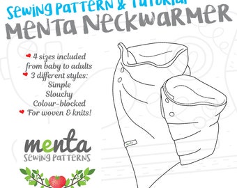 Menta Neckwarmer baby to adult simple, slouchy and colour-blocked sewing pattern and tutorial