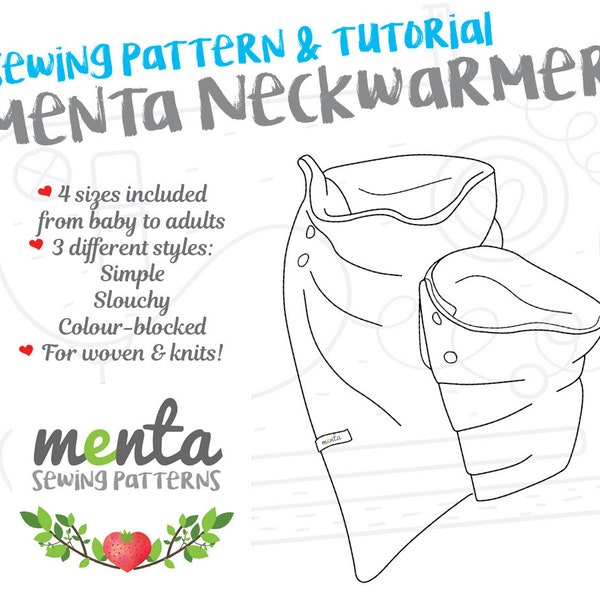 Menta Neckwarmer baby to adult simple, slouchy and colour-blocked sewing pattern and tutorial