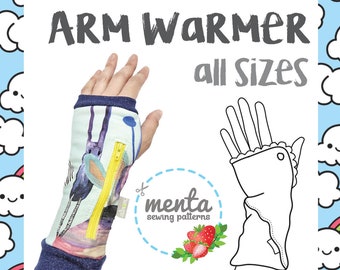 Menta Arm Warmer PDF Sewing Pattern Ebook DIY Wrist Warmer Tutorial All Sizes All Styles