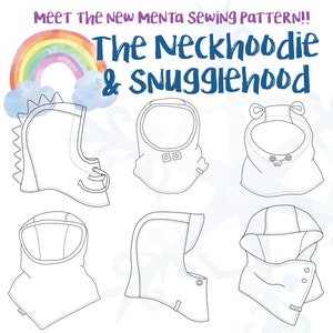 Menta Neckhoodie & Snugglehood neckwarmer balaclava hat ebook sewing pattern and tutorial diy pattern