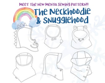 Menta Neckhoodie & Snugglehood neckwarmer balaclava hat ebook sewing pattern and tutorial diy pattern