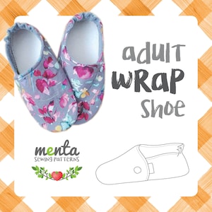 New Menta Wrap Shoe Adult Sizes diy ebook PDF sewing pattern slippers booties