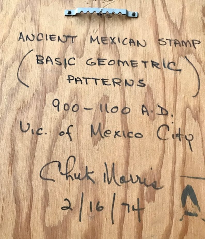 Chuk Morris Mixed Media Sculpture Ancient Mexican Stamp