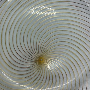 Vintage Chance Brothers Ltd. Gold Swirl Overlay on Crystal - Pair
