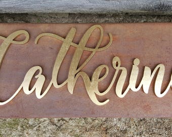 Wall Hanging - Painted Wooden Word - Nursery Wall Hanging - Word Wall Hanging - Wooden Word -  Family Name Wall Hanging