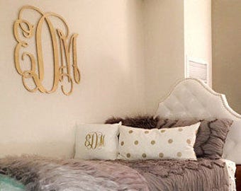 Painted Dorm Room Monogram - Monogram Wall Hanging - Wooden Initials - Wall Letters - Monogram Decor - Bedroom Wall Hanging