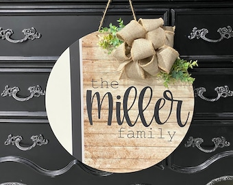 Front Door Decor - Last Name Door Hanger - Family Name Sign - Wreath - Housewarming Gift - Door Hanger - Door Wreath - Home Decor