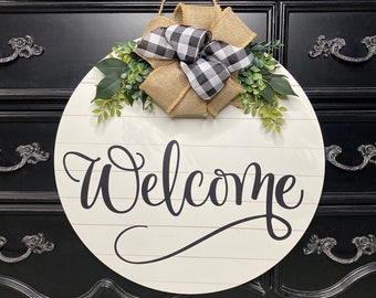 Front Door Decor - Door Hanger - Door Sign - Welcome Sign - Front Door Wreath - Housewarming Gift - New Homeowner Gift